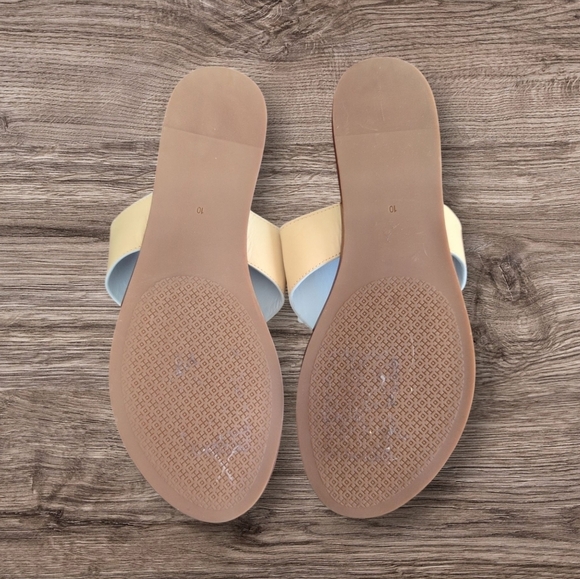 Tory Burch Jamie Dulce De Leche Full T Logo Thong Full Leather Sandals - Picture 4 of 5